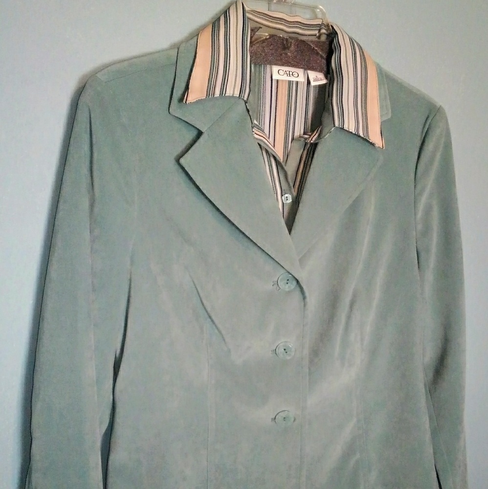 3Piece Green Velvet Blazer Shirt Maxi Skirt Size 4